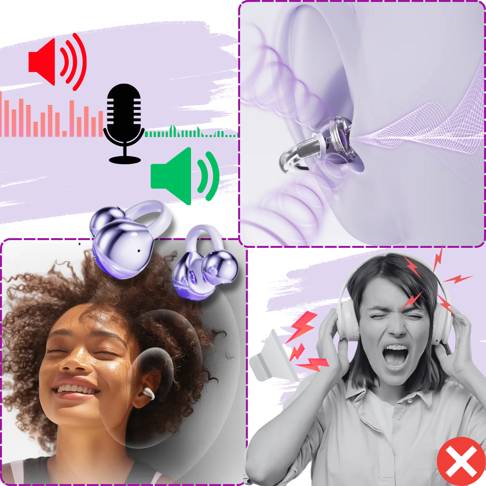 DualSync Clip Headphones - Ozerty