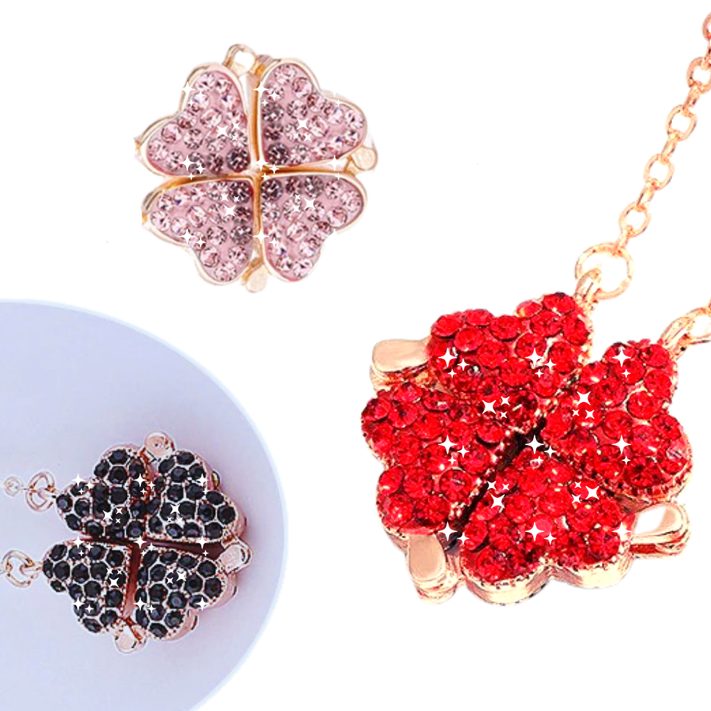 Adjustable 4 Leaf Clover Heart Necklace - Ozerty