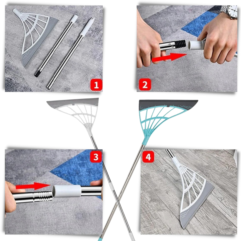 Telescopic rubber sweeper