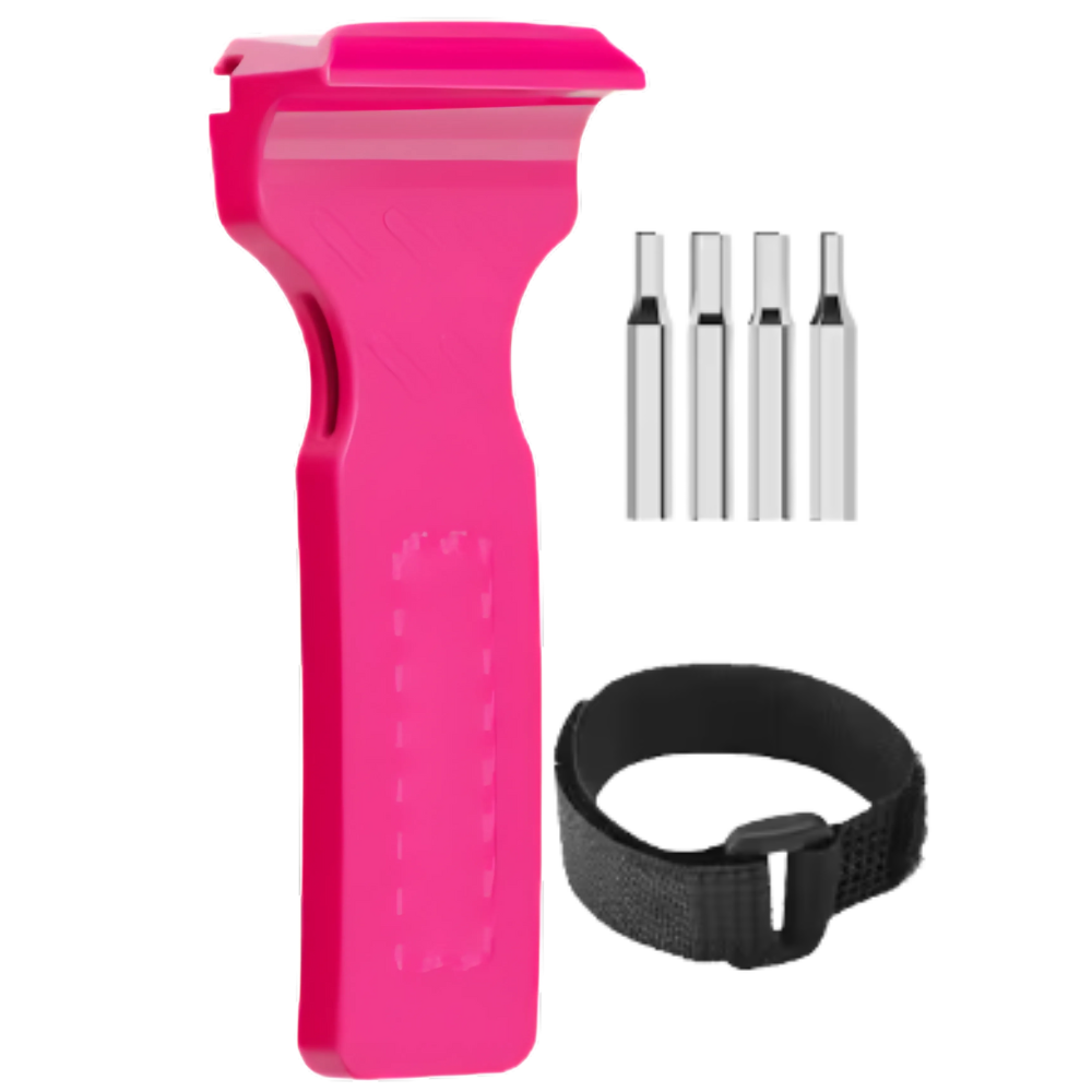 Portable Bike Tire Tool -Pink + 4 bit & velcro - Ozerty